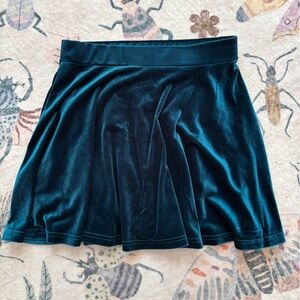 Teal Velvet Skirt